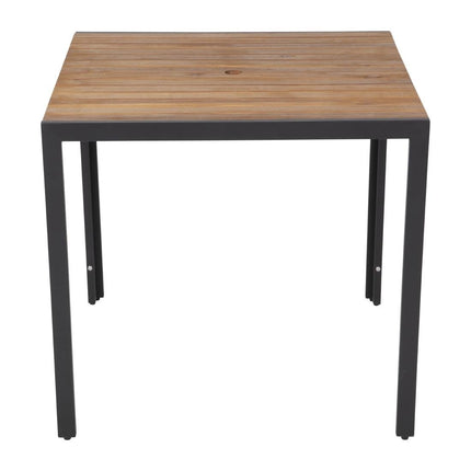 Industrial Steel and Acacia Wood Square Table 80cm | Bolero 3