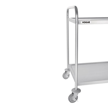 Stainless Steel 2-Tier Serving Trolley Large | Vogue 4