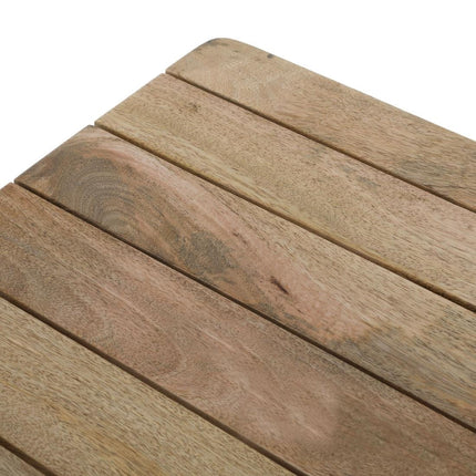 Bolero Bistro Dining Table with Mango Wood Slatted Top and Dark Grey Legs | 650mm 4