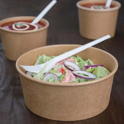 Compostable Round Kraft Salad Bowl 750ml | Fiesta 6