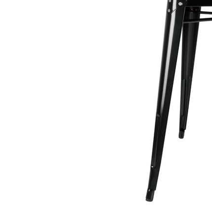 Square Galvanized Steel Bistro Table 668 mm | Bolero | Black 4