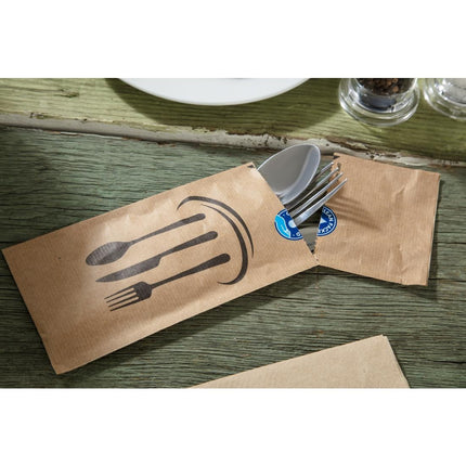 Recyclable Kraft Paper Sealable Cutlery Bags 7