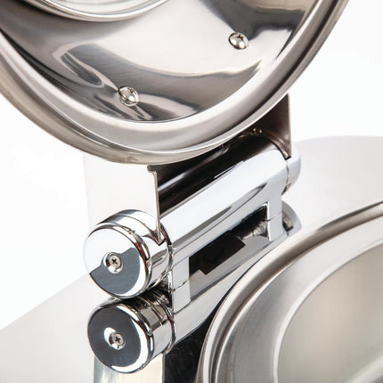 Round Electric Chafing Dish | Olympia | Stainless Steel with Glass Lid 4