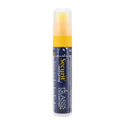 Securit Waterproof Chalk Marker for Glass and Chalkboards | Yellow, 7-15mm Tip