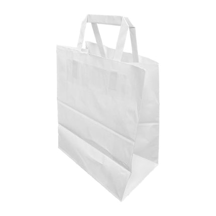 Large Flat White Recyclable Paper Bags (250 Pieces) | Fiesta