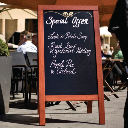 Double-Sided Mahogany A-Board Chalkboard 135x70cm | Securit Duplo 4
