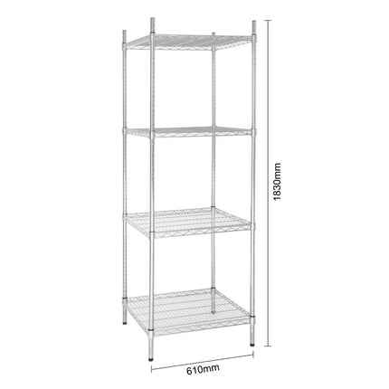 Vogue 4-Tier Wire Tower Shelving Unit 610x610mm 6