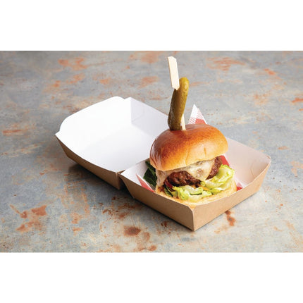 Compostable Kraft Hamburger Boxes Standard 10.8cm | Colpac | Recycled Cardboard | Pack of 250 5