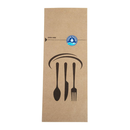 Recyclable Kraft Paper Sealable Cutlery Bags