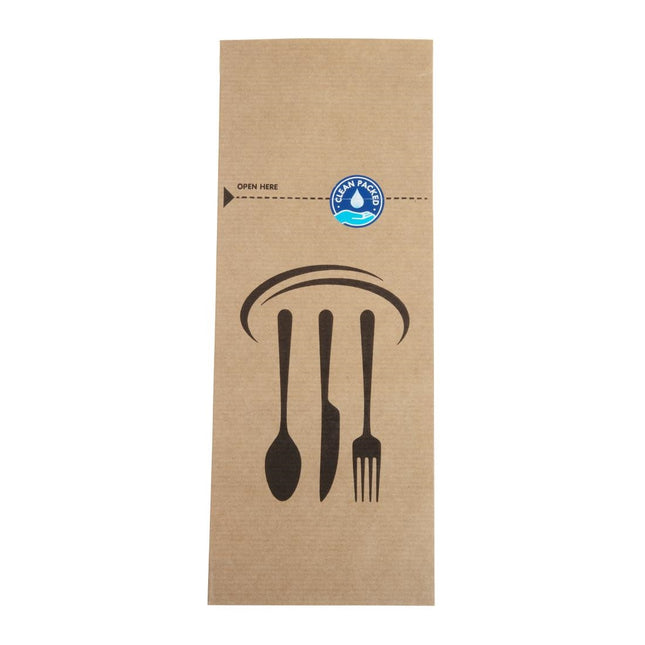 Recyclable Kraft Paper Sealable Cutlery Bags