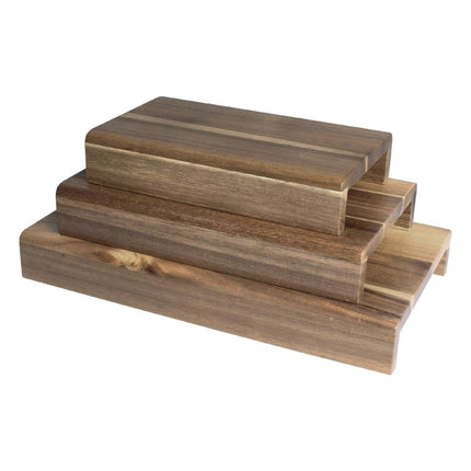 Acacia Wood Display Risers Set of 3 | Olympia FSC Certified