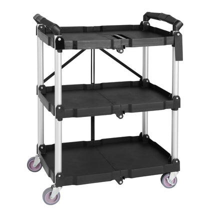 3-Tier Foldable Trolley Black | Vogue Compact