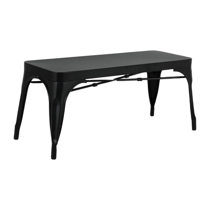 Bolero Bistro Metal Bench Black 1000mm