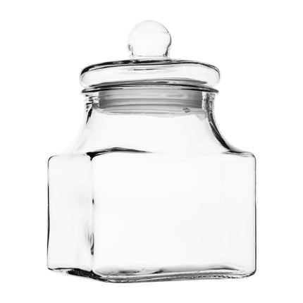 Kvadratni stekleni shranjevalnik 2,4L | Olympia | Neprepustno gumijasto tesnilo s sponko