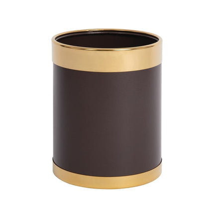 Brown Waste Bin with Gold Rim 10.2L | Bolero