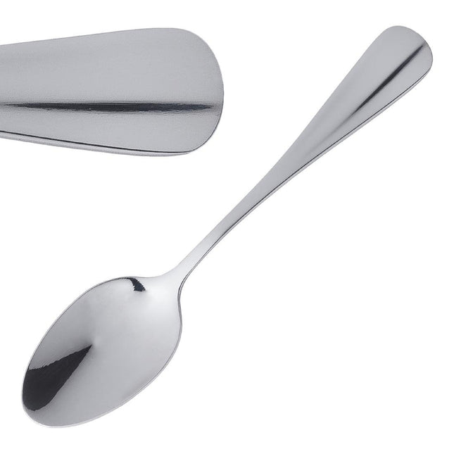 Polished 18/0 Stainless Steel Baguette Pudding Spoons (12 pcs) | Olympia