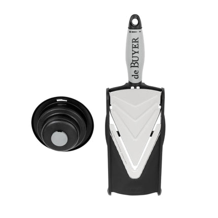 Mandoline Slicer with Silicon Handle and Micro-Toothed V-Blade | De Buyer Kobra 3