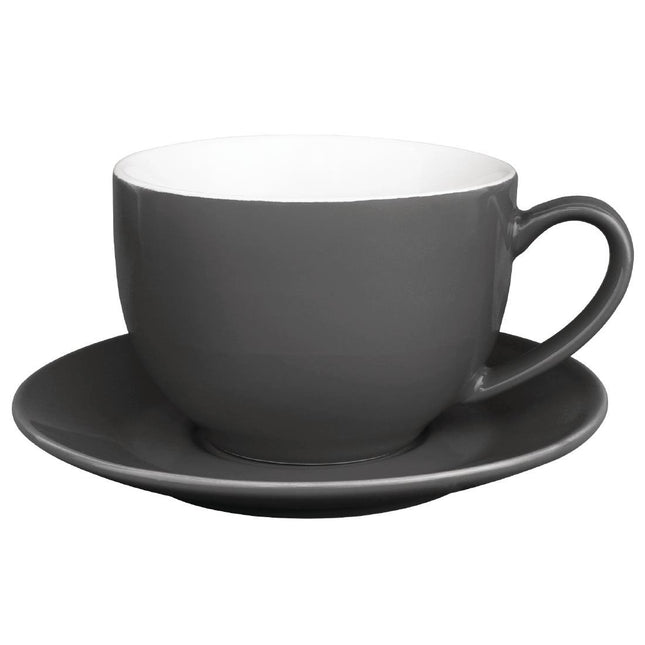 Olympia Café Cappuccino Cups Dark Grey Porcelain 340ml 2