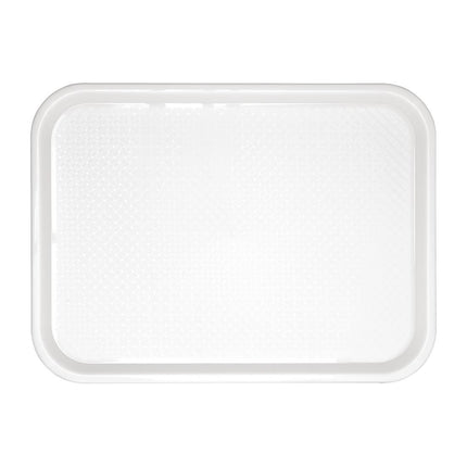 White Polypropylene Serving Tray 45x35cm with Anti-Slip Texture | Olympia Kristallon