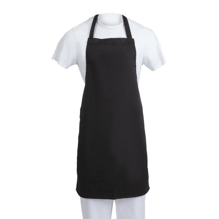 Black Whites Polyester/Cotton Durable Bib Apron
