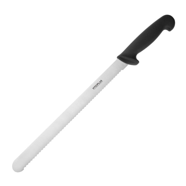 Serrated Ham Knife 30cm Black | Hygiplas