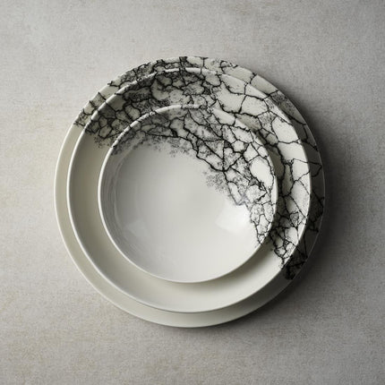 Evolve Coupe Plate 28.6cm Quartz Black Kintsugi Accents | Churchill 3