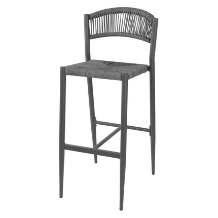 PE Woven Rattan Outdoor Bar Stools Anthracite | Bolero Eden | 2 Pieces