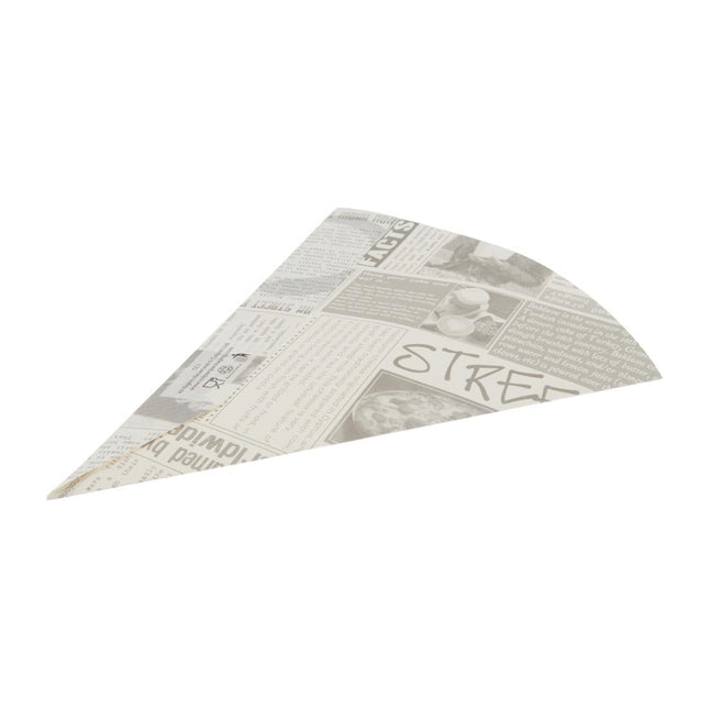Biodegradable Paper Fries Bags with Newspaper Print 2
