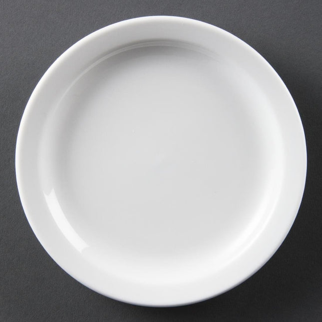 Whiteware Plates with Narrow Rim 15cm | Olympia | Set of 12
