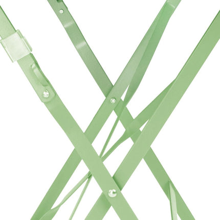 Round Steel Folding Table Light Green 595mm | Bolero 4