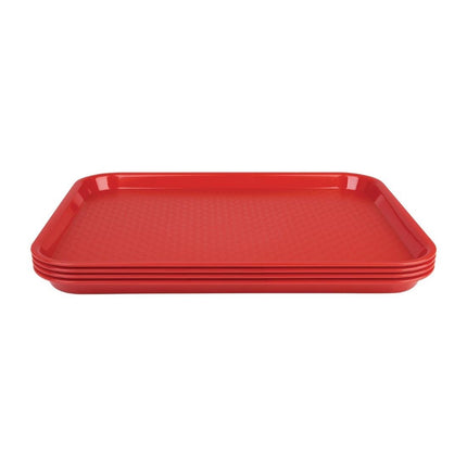 Polypropylene Anti-Slip Serving Tray Red 34.5x26.5cm | Olympia Kristallon 3