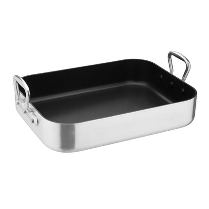 80mm Deep Aluminium Roasting Pan with Sturdy Handles | Vogue