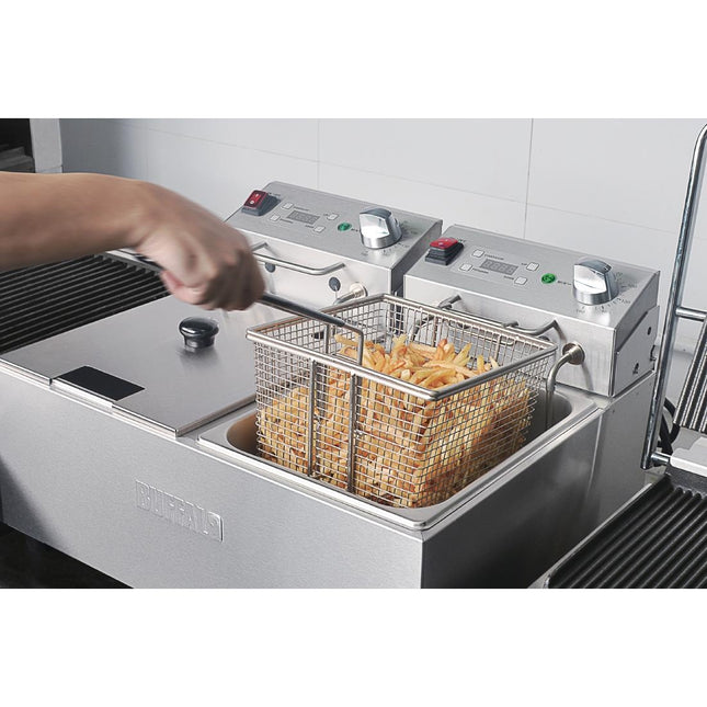 Twin Tank Countertop Fryer 2x5L with Timers | Buffalo | 2x2.8kW 2