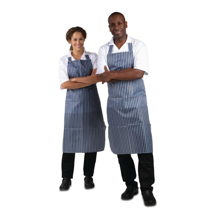 Waterproof Apron Blue-White Striped | Whites 8