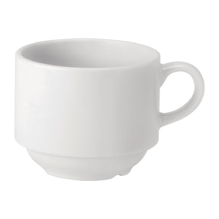 Pure White Stackable Cups 200ml | Utopia Porcelain
