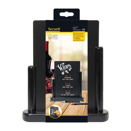 Medium Wooden Table Chalkboard with Black Lacquer Finish | Securit Elegant 6