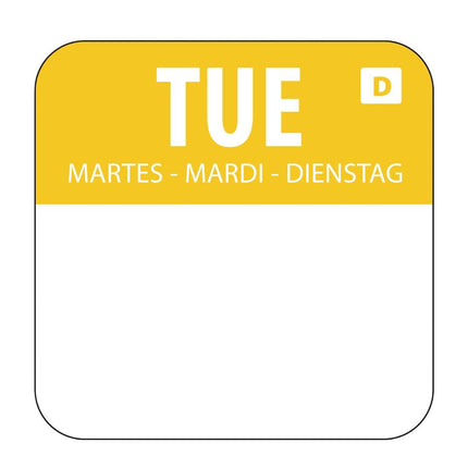Hygiplas Dissolvable Food Safety Labels Tuesday | 2x2cm