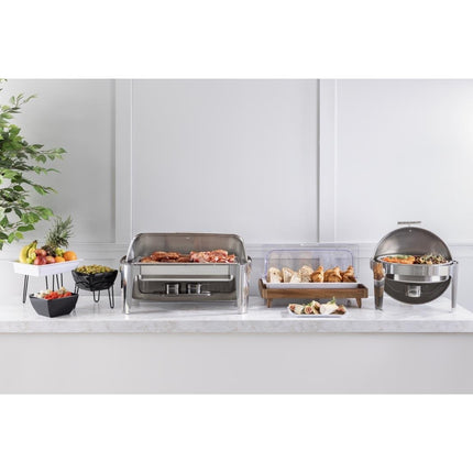 Round Rolltop Chafing Dish 18/8 Stainless Steel 53x50x35cm | Olympia Paris 7