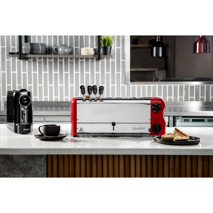 6-Slot Red Toaster with Timer | Rowlett Esprit | Includes 2 Spare Elements & 2 Toast Holders 3