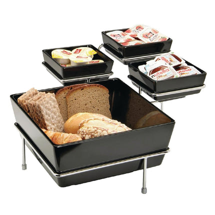 Square Melamine Bowl Black 19x19cm | APS Float 3