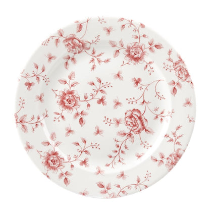 Cranberry Plates 276mm | Churchill Rose Chintz Cranberry | 6 Pieces