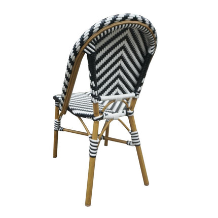 Parisian Style Rattan Side Chair Black | Bolero | 2 Pieces 3