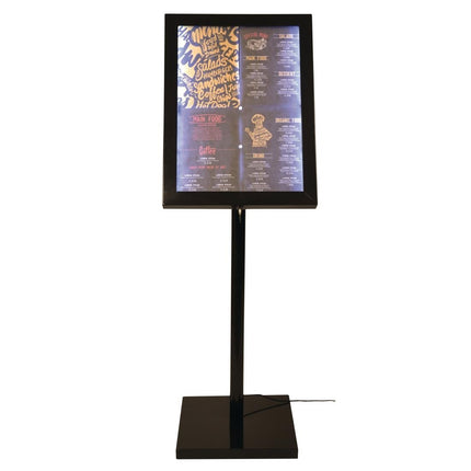 LED Info Display with Stand and Pole | Securit | Black Weatherproof Steel 2