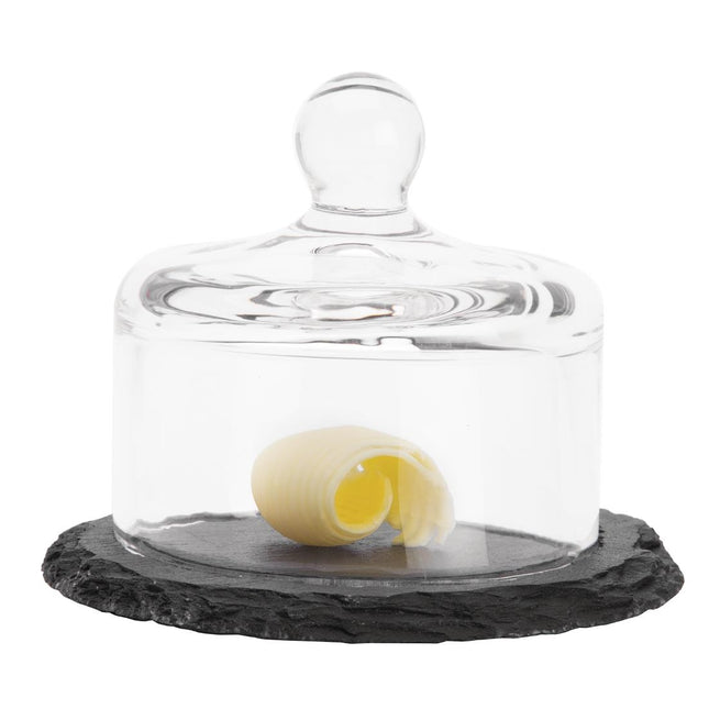 Slate Butter Dish with Glass Lid | APS 2