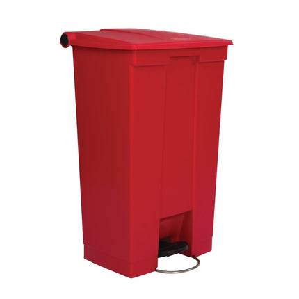 Rubbermaid Step-On Pedal Bin | 87L | Red | One-Piece Polyethylene