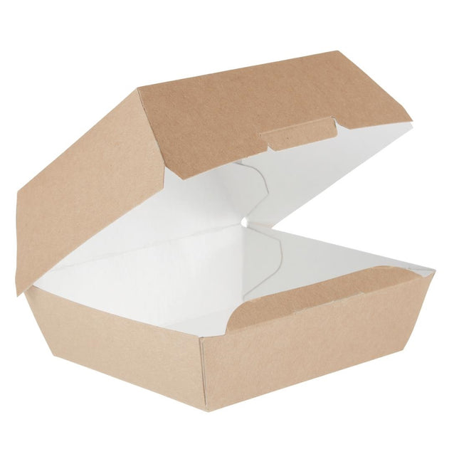Compostable Kraft Hamburger Boxes Large 13.5cm | Colpac | Recycled Cardboard | Pack of 250 2
