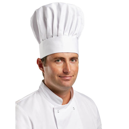 White Cotton Chef Hat L
