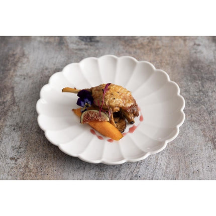 White Scalloped Plates 226mm | Olympia Bloom | Set of 6 3