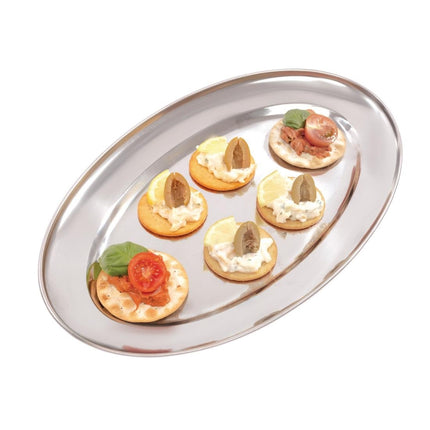 Oval Stainless Steel Serving Platter 35cm | Olympia 7