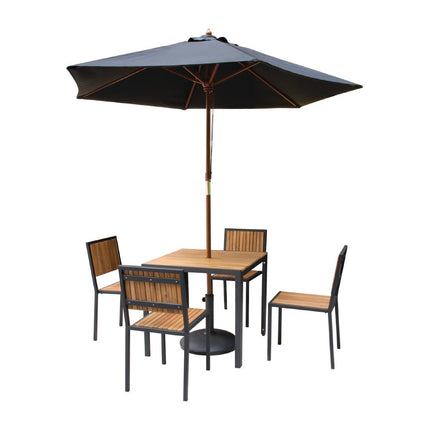 Industrial Steel and Acacia Wood Square Table 80cm | Bolero 8